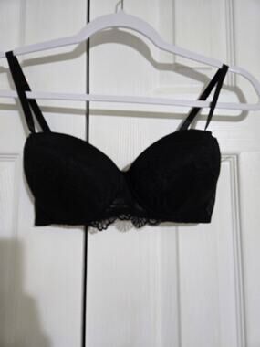International intimates 34C women's lace black push up bra